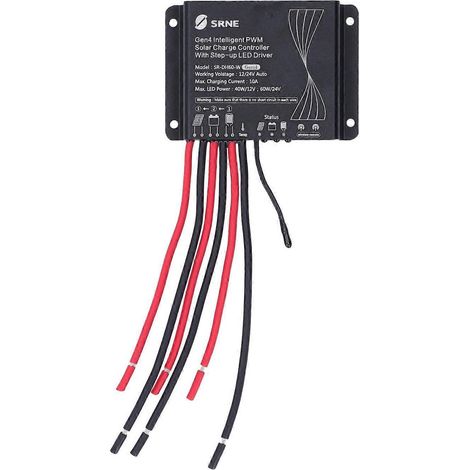 Solar-Laderegler 12V/24V PWM-Batterieladeregler mit LED-Schrittmotortreiber