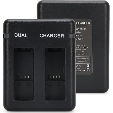 Chargeur double batterie avec station de charge par câble micro USB pour AHDBT‑801/Gopro801/701‑501 (1/5)