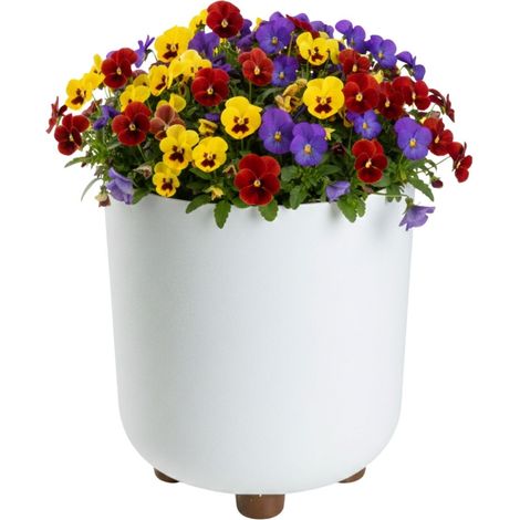 TERRA Blumentopf auf Füßen, recycelt, weiß, H 21 x 19,3 cm