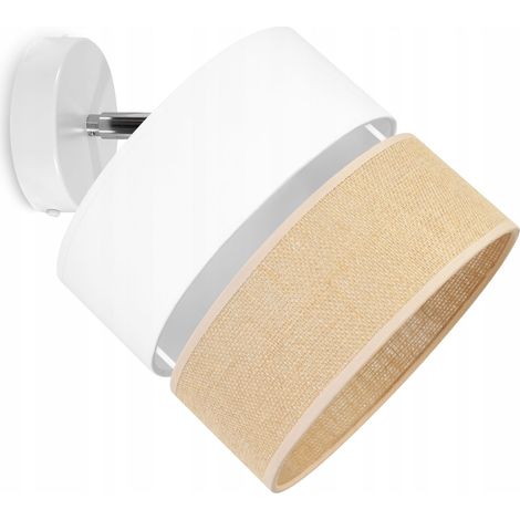 LAMPADA DA SOFFITTO, LAMPADA DA PARETE, PARALUME IN JUTA, 20 CM, BIANCO (1/5)