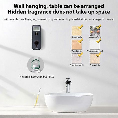 Diffuseur automatique de désodorisant d'ambiance de 300 ml, à fixer au mur ou au sol, pour salles de bains, hôtels, bureaux et espaces commerciaux.
