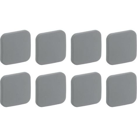 Butées de Porte Protectrices Murales, Lot de 8 Tampons de Poignée de Porte en Silicone Souple, Carré Autocollant de Protection de Poignée de Porte pour Maison Bureau, Gris