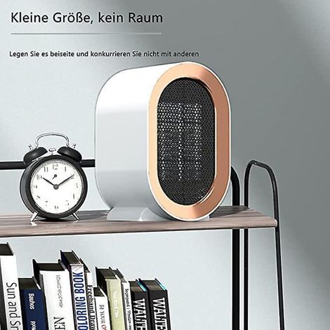 Weißer Keramik-Heizlüfter, schnell und leise, für verschiedene Oberflächen geeignet, Zusatzheizung für Schlafzimmer und Büro, 13 x 12 x 20 cm