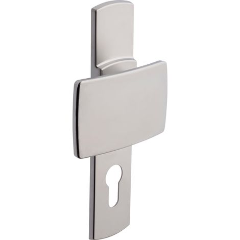 Ensemble Poignée de Tirage Extérieure et Poignée Standard Intérieure - Réversible Droite/Gauche - Clé I Porte Palière - Entraxe 195 mm - en Zamak - Platine