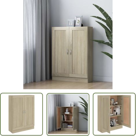 INLIFE Bibliothèque Chêne sonoma 82,5x30,5x115 cm Aggloméré (1/5)