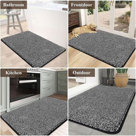 Paillasson Exterieur Entree 45 x 70 cm Tapis Entree Interieur Absorbant Tapis d Entree Interieur Antidérapant 45X70cm Noir (1/4)