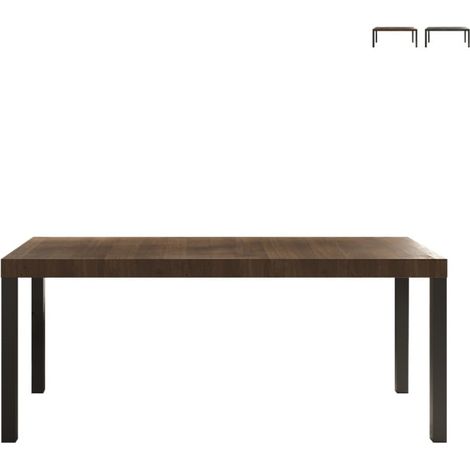 Tavolo da pranzo cucina moderno 190x90cm legno gambe in ferro Monsul - Marrone (1/4)