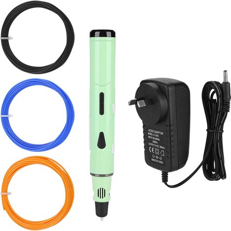 Stylo 3D pour dessin et modélisation, filament ABS/PLA, outil d'impression pour étudiant/enfant, vert, jeu complet (1/5)