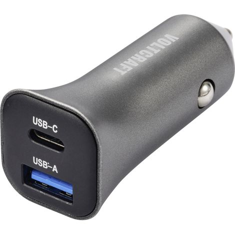 VOLTCRAFT CPS-38W/ 2 VC-RA381 USB Ladegerät 38 W 1x USB-A, 1x USB-C®  Silber-Schwarz KFZ