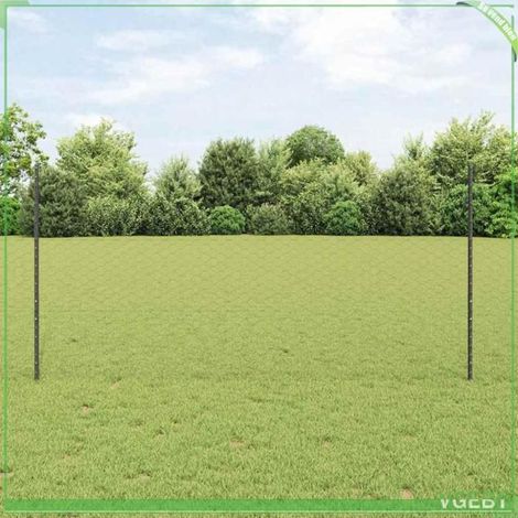 Kit clôture en acier gris 1,2 x 25 m avec 44 poteaux et vis – finition poudre anti-corrosion (1/5)