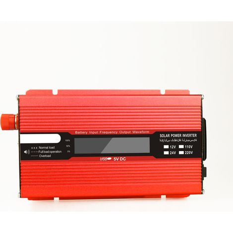550W to 1100W 12V to 240V Voltage Converter, USB Power Supply with 1 Outlet and LCD Screen (1/5)