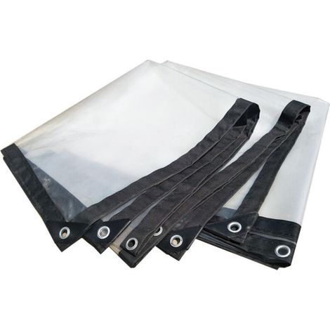Bâche transparente avec œillets – bâche imperméable – 2 m x 3 m – pour camping, balcon, jardin, plantes, serre, cabane (1/3)