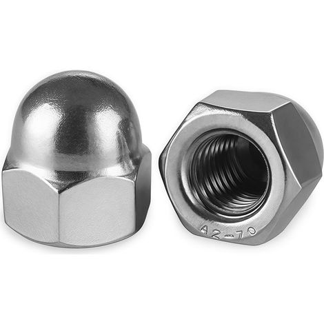 25 Pièces M4 écrous Borgnes Argent en Acier Inoxydable DIN 1587 Protection Vis, Boulons Filetés, Tiges Filetées (1/5)