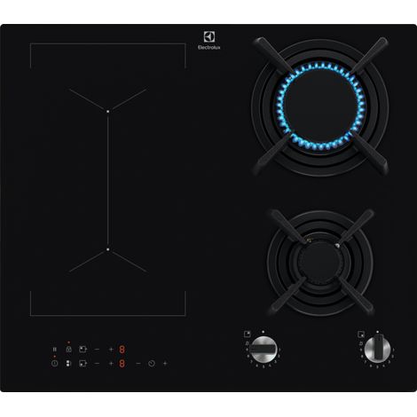 Electrolux – Table de cuisson mixte induction gaz 4 foyers – Largeur 590mm – Commandes sensitives – Sécurité gaz par thermocouple – Installation Optifix™
