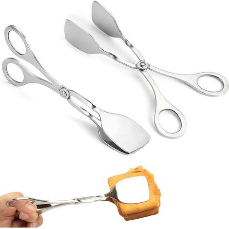 Pinces de cuisine (2 pièces), pinces à buffet, pinces de cuisine en acier inoxydable, pinces à barbecue, pinces de cuisine, pinces à barbecue, pinces alimentaires, pinces à salade avec poignées ciseau (1/5)