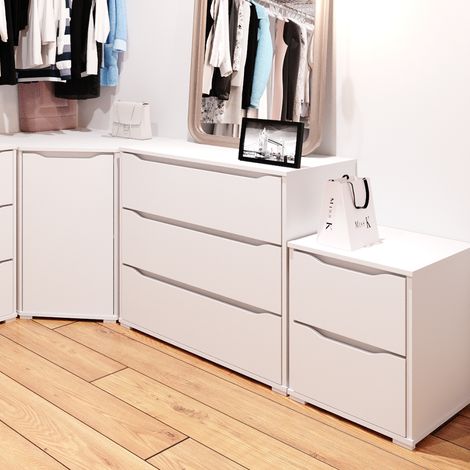 Commode avec tiroirs Ruben, Blanc, 40.2 x 53.6 cm, Vicco