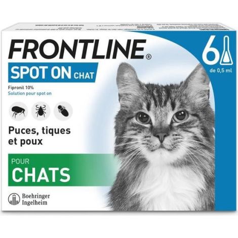 FRONTLINE Spot On Chat 6 pipettes - Puces tiques et poux (1/4)