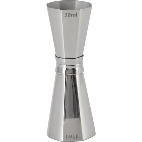 Verre doseur octogonal double en acier inoxydable 304 avec graduations, outil de mesure pour cocktails barmen (1/5)