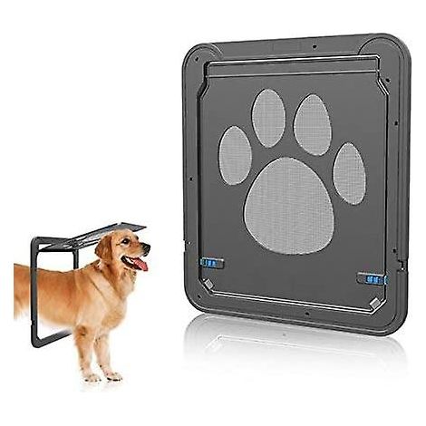 Porte pour animaux à puce électronique pour grands chats et chiens avec verrouillage de porte moustiquaire à 4 points