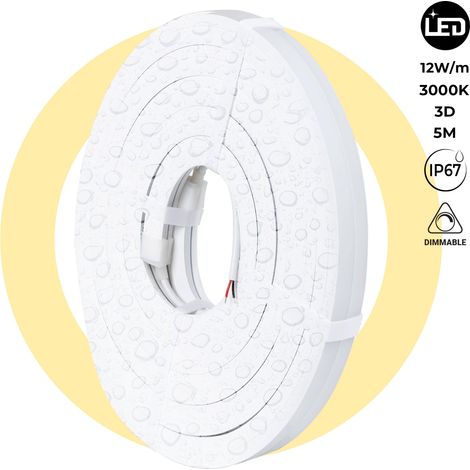 Flexibles 3D-LED-Neon 24V DC - 16x16mm - 5 Meter - Komplette Kit