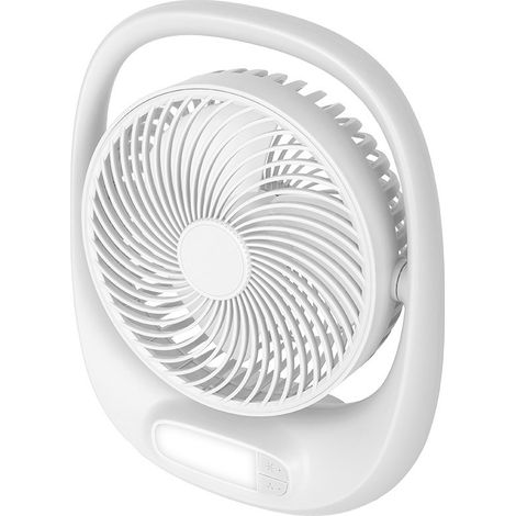 Ventilador inalámbrico recargable de sobremesa "Águila" (5W motor DC 3 velocidades) con alimentación USB y luz color blanco (1/4)