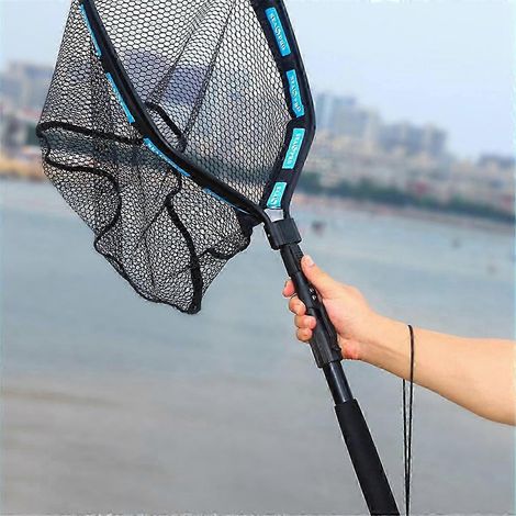 Épuisette de pêche télescopique flottante pliable (corde manquante incluse) et sac de transport pour épuisette (1/5)