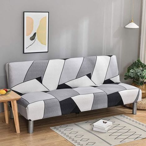 1 housse de canapé 3 places, en fibre naturelle, pour banquette pliante sans accoudoirs, 180-210 cm