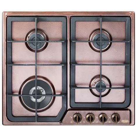 Plaque gaz DeLonghi 46 PRO 60 cm 4 brûleurs double couronne - Cuivré