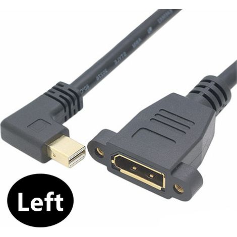 Câble adaptateur DisplayPort, DP femelle vers mini DP mâle, avec double trou de verrouillage, prend en charge la résolution de sortie QXGA 2560x1600. (1/5)