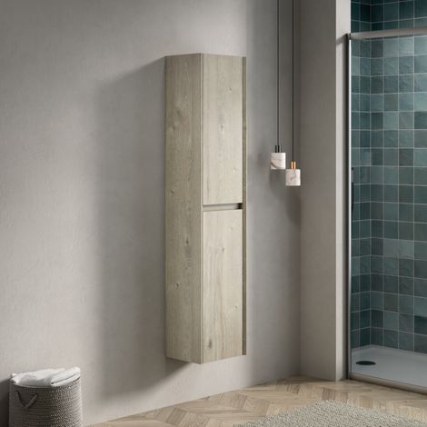 Mobile bagno 148x34.5x17 cm, a 2 porte, ripiani interni regolabili, design con maniglia nascosta, in multistrato, bianco opaco (1/5)
