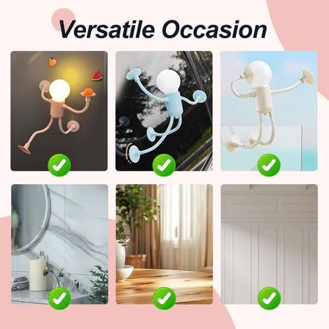 Lustige, formverändernde Sport-Nachtlampe, DIY-Nachtlichter in verschiedenen Formen, niedliche Glühbirne für Zuhause, faltbare Schreibtischlampe mit Saugnapf, Dekompressions-Dekoration. (Blau) (1/3)