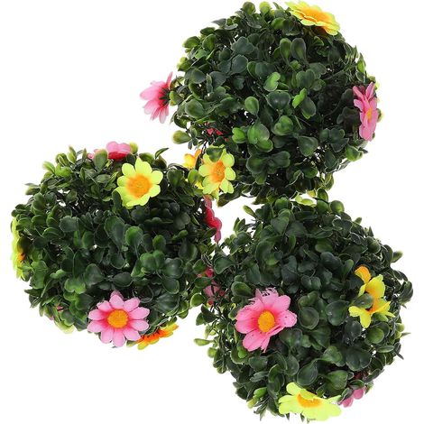 de 3 décorations végétales décoratives vertes en plastique (1/5)