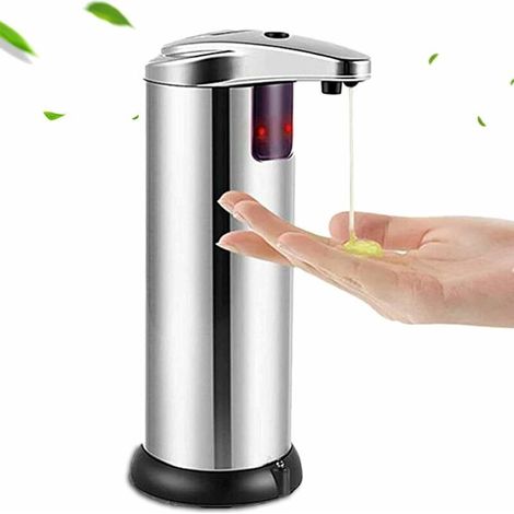 Distributeur De Savon Automatique, Distributeur De Savon Cuisine Inoxydable,280ml Distributeur Savon Liquide Automatique sans Contact Base Imperméable, pour Salle De Bain, Cuisine (1/5)
