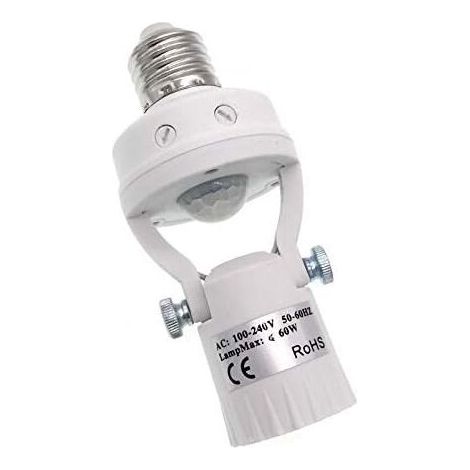 Lampenfassung mit Bewegungssensor, E27-Schraubbirnenadapter, intelligente Nachtlichtsteuerung für Abstellraum, Garagenbeleuchtung (einstellbar) (1/5)