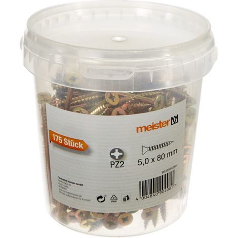 Viti 5 x 80 mm Universal affltta, 175 pcs, 904080 (1/5)