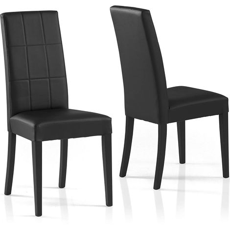 Sedia Liu Nero sedile ecopelle legno similpelle cucina sala da pranzo design moderna albergo ristorante