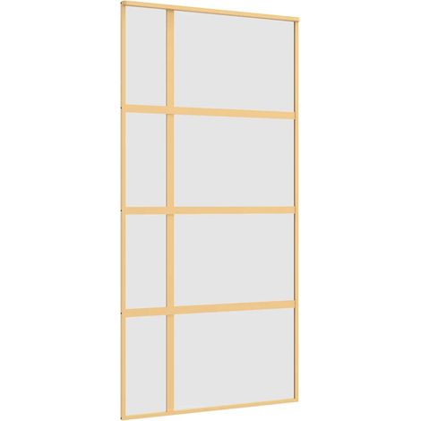 Maison Exclusive - Porte coulissante doré 102,5x205 cm verre ESG dépoli aluminium