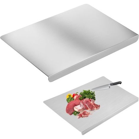 Tabla de cortar de acero inoxidable，40×30 cm，Con revestimiento antiadherente en el borde，Tabla de cortar doméstica para frutas (1/5)