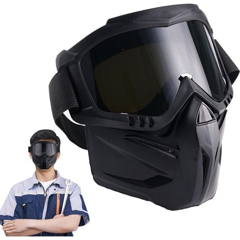 Générique Cagoules de Soudage,Masque de Soudeur Anti Éblouissement Protection des Yeux, Équipement de Sécurité, Résistant Flammes et Chaleur avec Lunettes Auto Obscurcissantes pour Découpe (1/5)