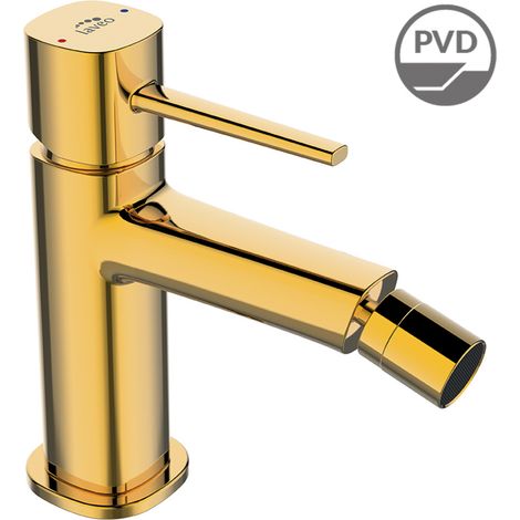 Grifo de bidé de pie POLA Gold con tapón