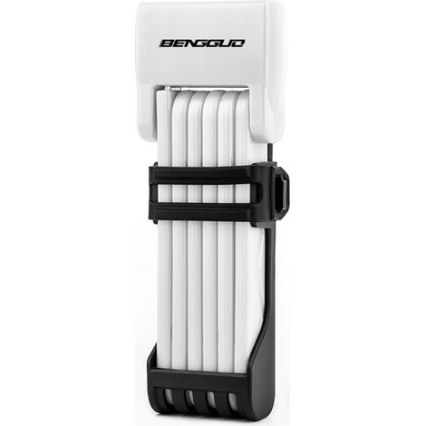 Antivol de vélo portable et pliable pour vélos, vélos électriques et motos, avec revêtement ABS, sécurité renforcée, facile à transporter, longueur étendue de 76,7 cm.