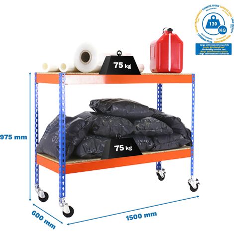 Simonrack Mensola senza viti 4 mensole blu arancio legno