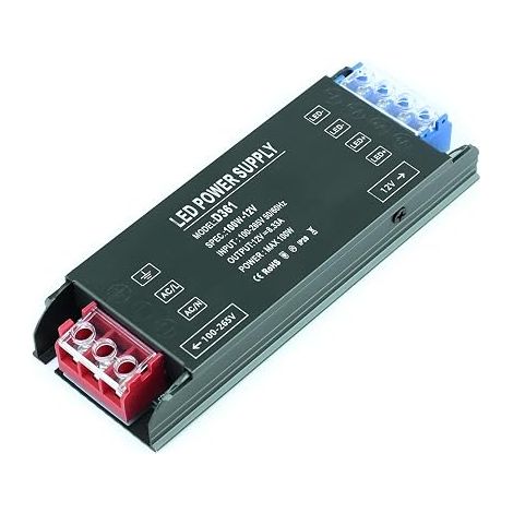Transformateur 220V 12V Alimentation 100W LED Driver, AC 220V à DC 12V 8,33A 100W Ultra Transfo Alimentation à Découpag Adaptateur à Tension Constante Basse Tension pour Ruban LED (1/5)