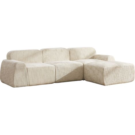 Canapé modulaire en tissu chenille beige avec mousse haute élasticité 30D, sans montage (1/5)