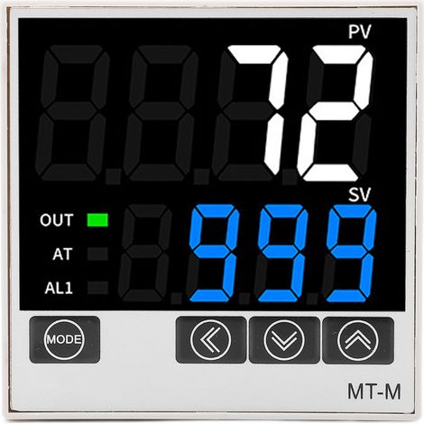 Kit régulateur de température PID intelligent afficheur numérique rétroéclairé thermostat auto AC100-240V 72x72mm (1/5)