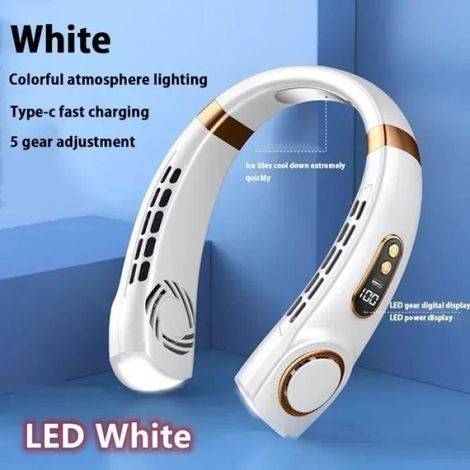 Climatiseur Portable - 6000 mAh - USB Type-C - 5 Vitesses - Blanc LED - 1 Pièce