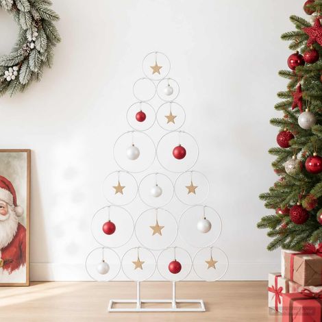 vidaXL Albero di Natale in metallo KUOPIO 90 cm Acciaio Bianco (1/5)