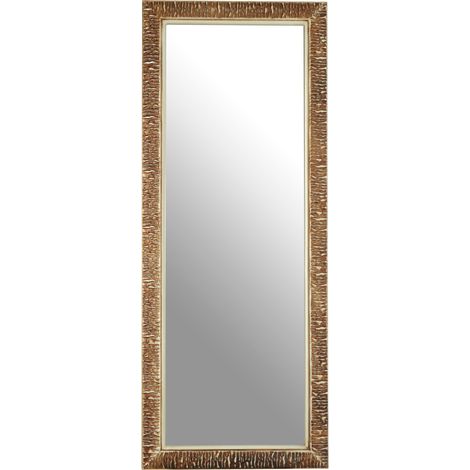 Premier Housewares Champagne Finish Ridged Wall Mirror For Hallway Living Room And Bedroom Rectangular Mirror Stylish Decorative Mirror 133 x 53 x 3