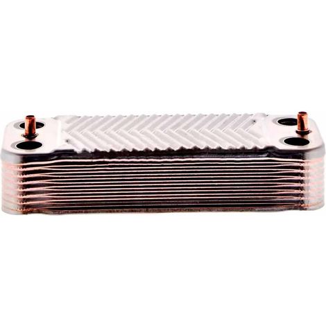 Échangeur de chaleur à plaques de chaudière plaques SAUNIER DUVAL 16 mesures 34Kw fixation 206mmx76mm  n 179mm