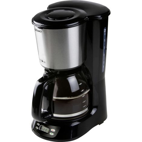 DOMO DO1065K Kaffeemaschine Schwarz, Edelstahl Fassungsvermögen Tassen=12 Display, Timerfunktion, G (1/5)